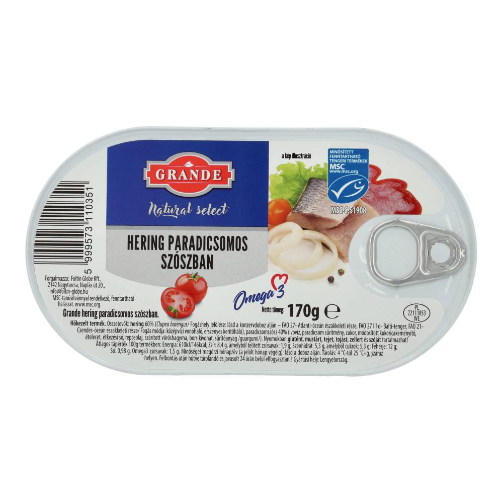 GRANDE HERING PARADICSOMOS 170G