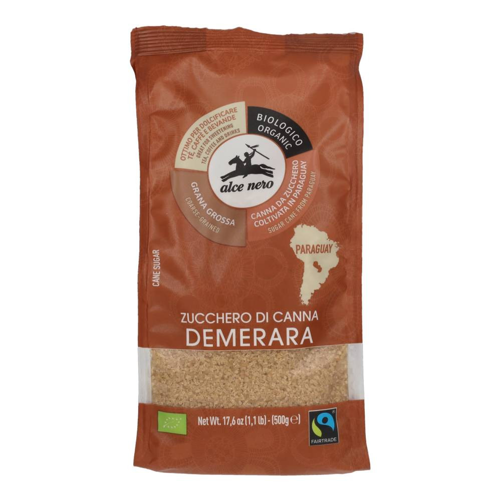 ALCE NERO BIO BARNA CUKOR DEMERARA 500G